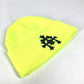 CHROME HEARTS Logo 3-Cross Beanie Hat, Knit Cap, Acrylic, Unisex, Yellow