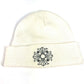 CHROME HEARTS ロゴ ビーニー 帽子 ニット帽 ニットキャップ ニット帽 アクリル ユニセックス ホワイト