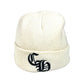 CHROME HEARTS Bicolor CH logo beanie hat knit hat knit cap Knit hat acrylic White/Black Used