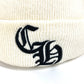 CHROME HEARTS Bicolor CH logo beanie hat knit hat knit cap Knit hat acrylic White/Black Used