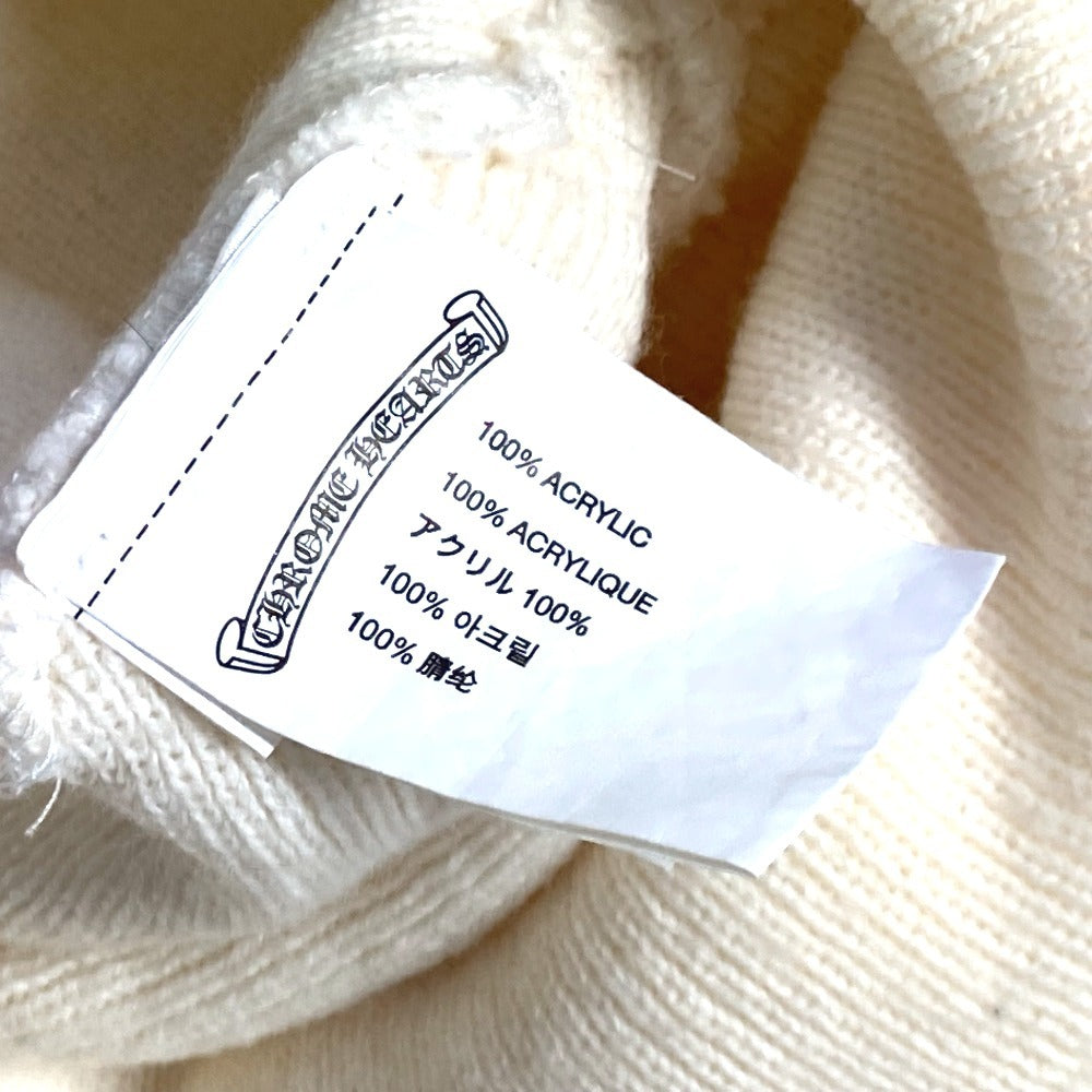 CHROME HEARTS Bicolor CH logo beanie hat knit hat knit cap Knit hat acrylic White/Black Used