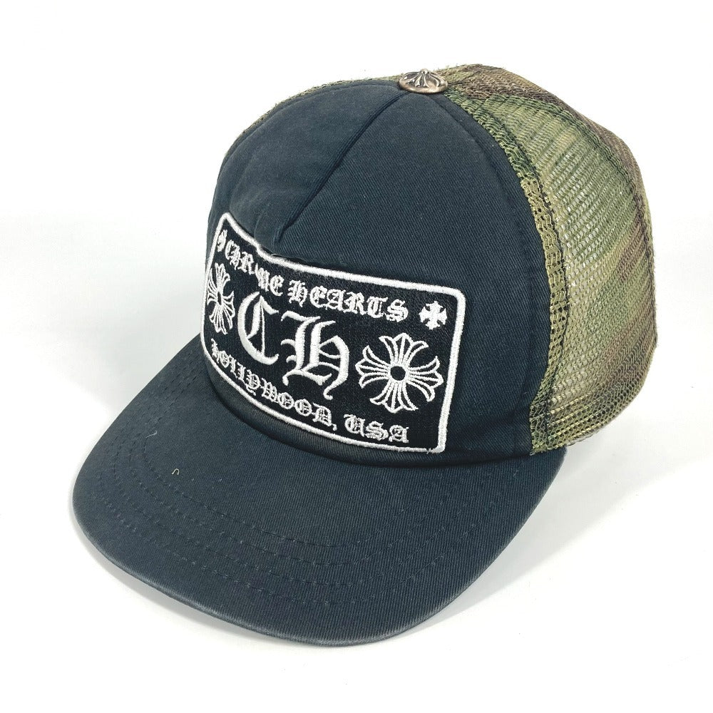 CHROME HEARTS ロゴ 迷彩 カモフラ メッシュ 帽子 キャップ帽 ベースボール キャップ コットン メンズ グリーン