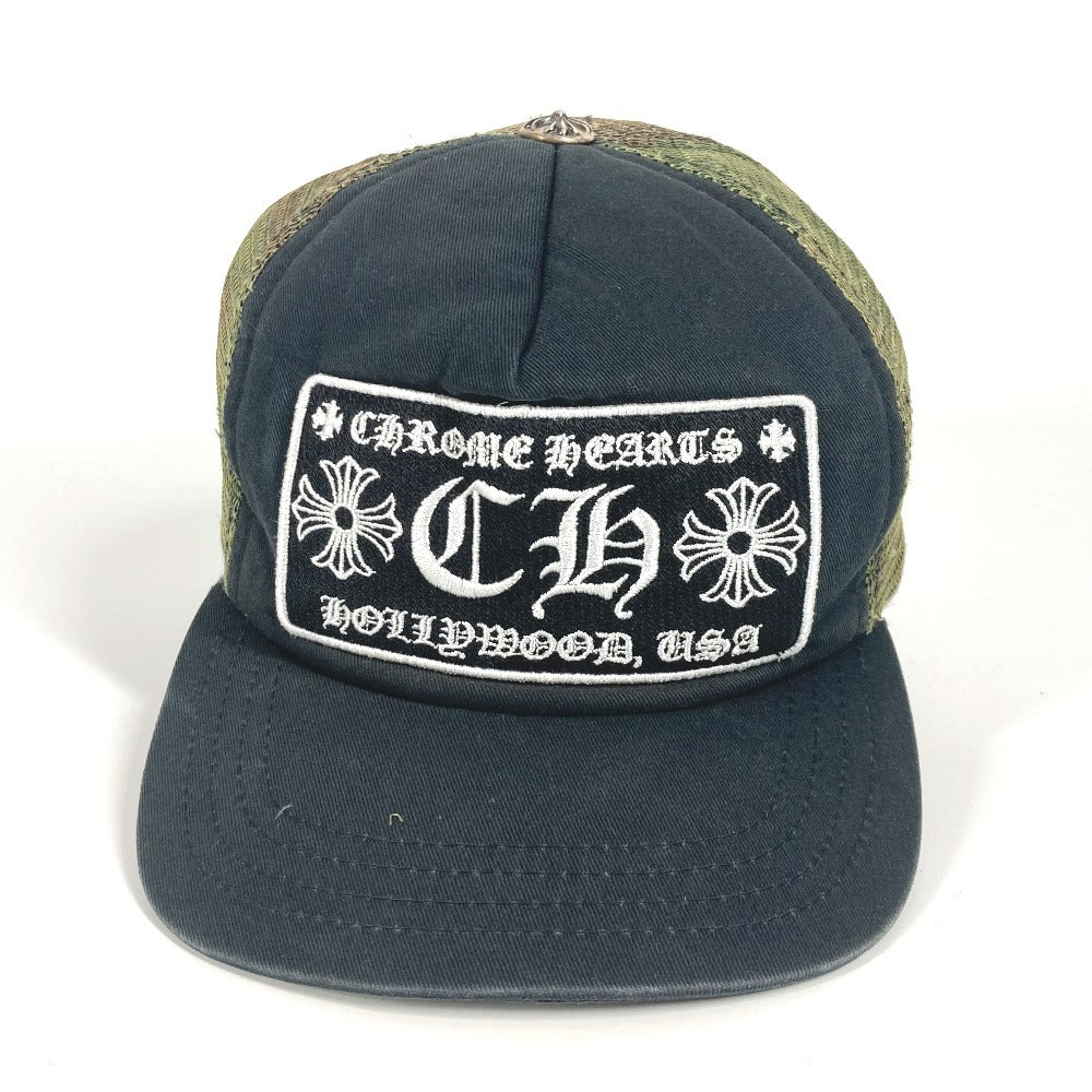 CHROME HEARTS ロゴ 迷彩 カモフラ メッシュ 帽子 キャップ帽 ベースボール キャップ コットン メンズ グリーン