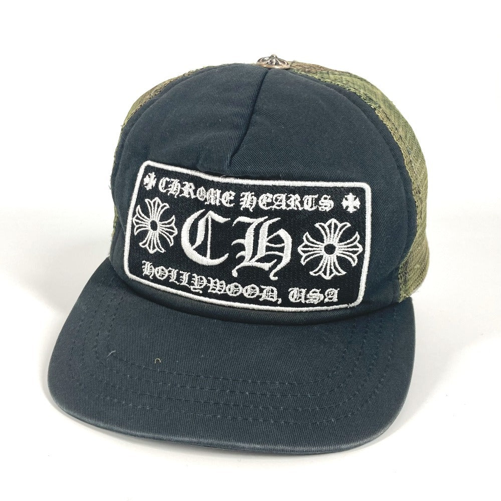 CHROME HEARTS ロゴ 迷彩 カモフラ メッシュ 帽子 キャップ帽 ベースボール キャップ コットン メンズ グリーン