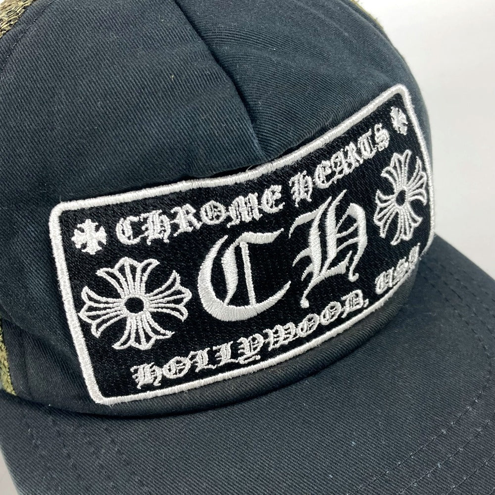 CHROME HEARTS ロゴ 迷彩 カモフラ メッシュ 帽子 キャップ帽 ベースボール キャップ コットン メンズ グリーン