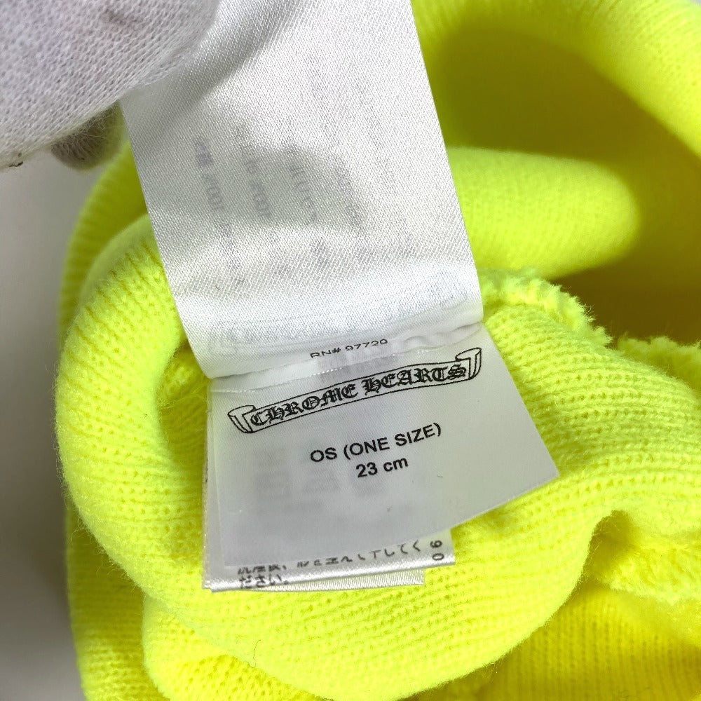 CHROME HEARTS Three-Cross Beanie Hat, Knit Cap, Acrylic, Unisex, Yellow