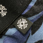 CHROME HEARTS CH Scroll Print Leggings, Camouflage Pattern, Men's Cotton Pants, Blue