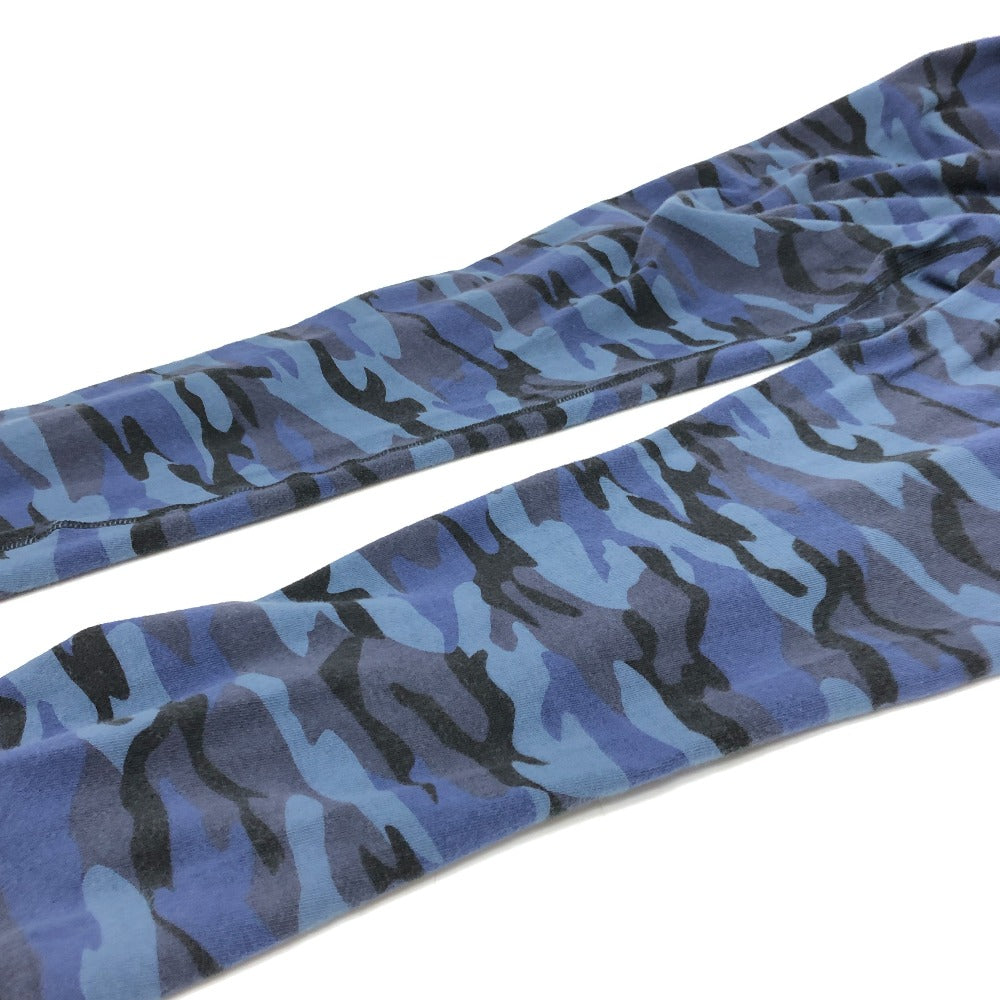CHROME HEARTS CH Scroll Print Leggings, Camouflage Pattern, Men's Cotton Pants, Blue