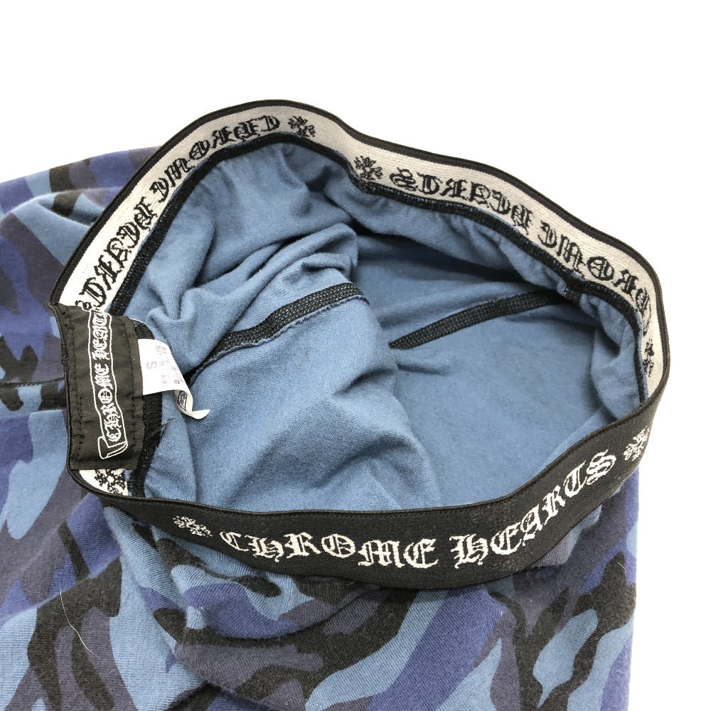 CHROME HEARTS CH Scroll Print Leggings, Camouflage Pattern, Men's Cotton Pants, Blue