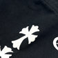 CHROME HEARTS Triple Cross Print Jogger pants Sweats Apparel Pants cotton Black Used