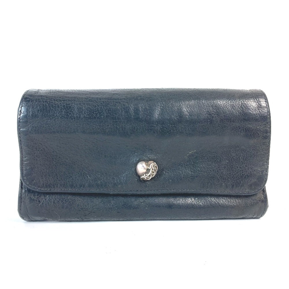 CHROME HEARTS ハート ジュディ JUDY ロングウォレット フラップ 長財布 レザー メンズ ブラック - brandshop-reference