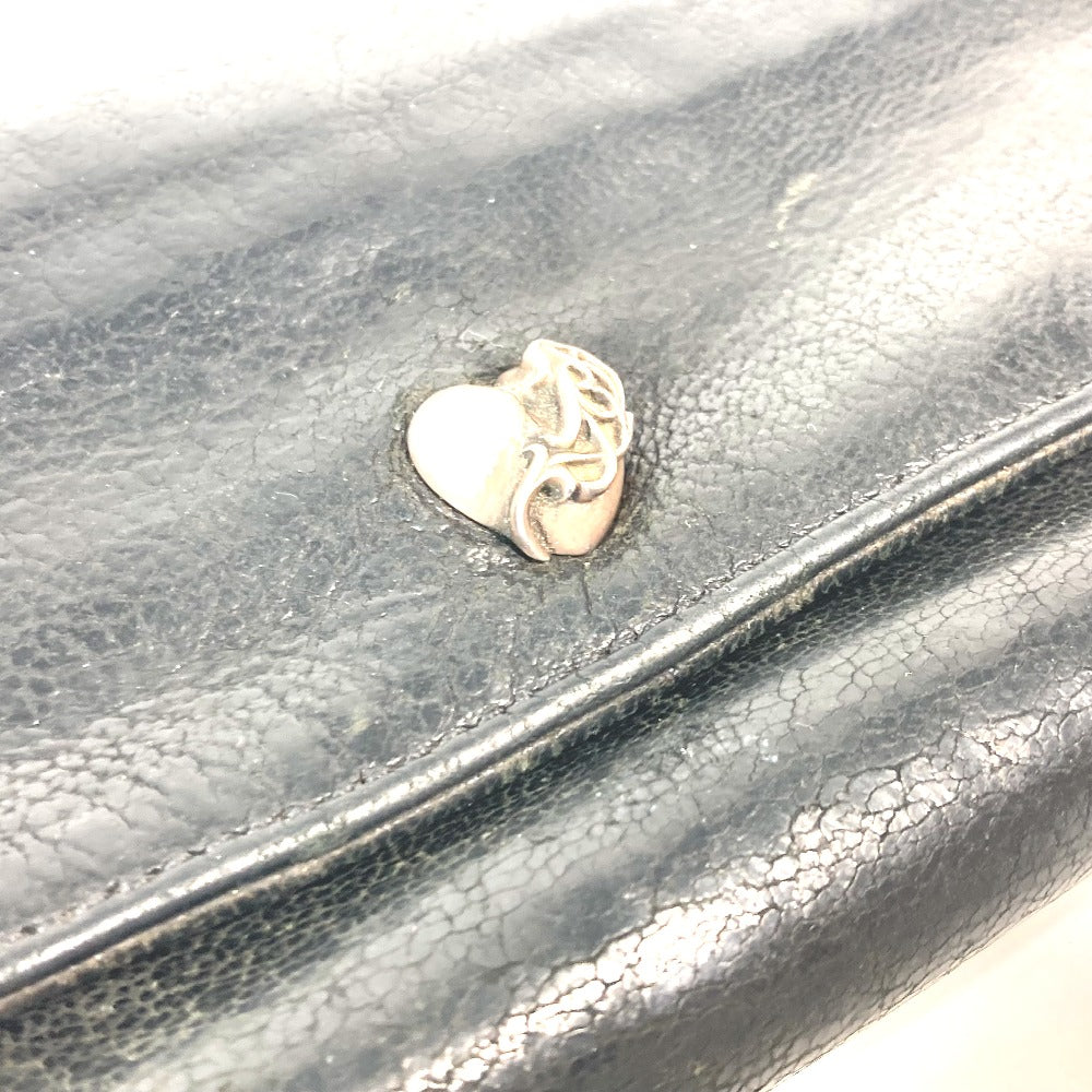 CHROME HEARTS ハート ジュディ JUDY ロングウォレット フラップ 長財布 レザー メンズ ブラック - brandshop-reference
