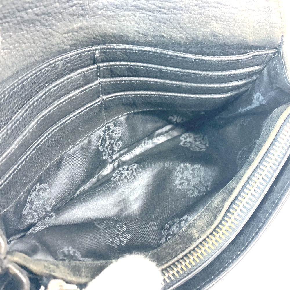 CHROME HEARTS ハート ジュディ JUDY ロングウォレット フラップ 長財布 レザー メンズ ブラック - brandshop-reference