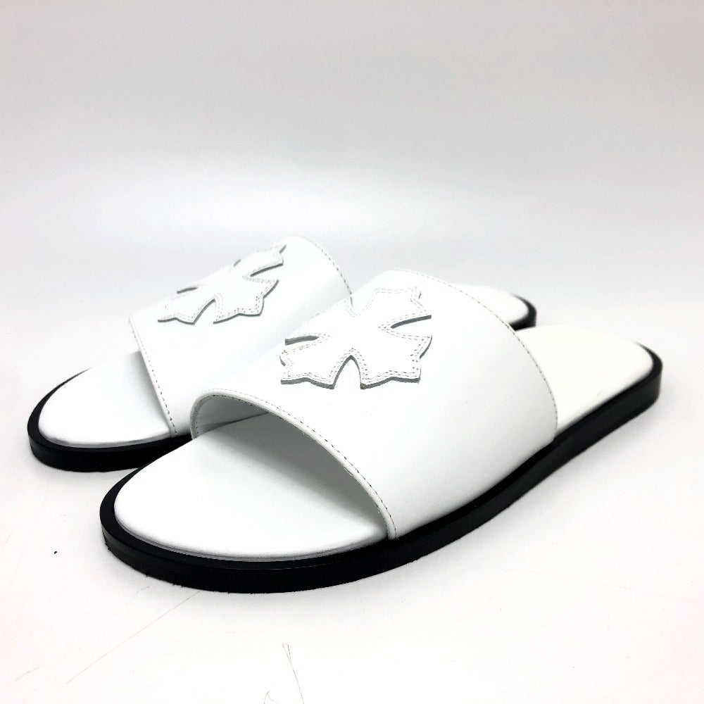 CHROME HEARTS Cross patch flat sandals shoes Sandals Leather White Used