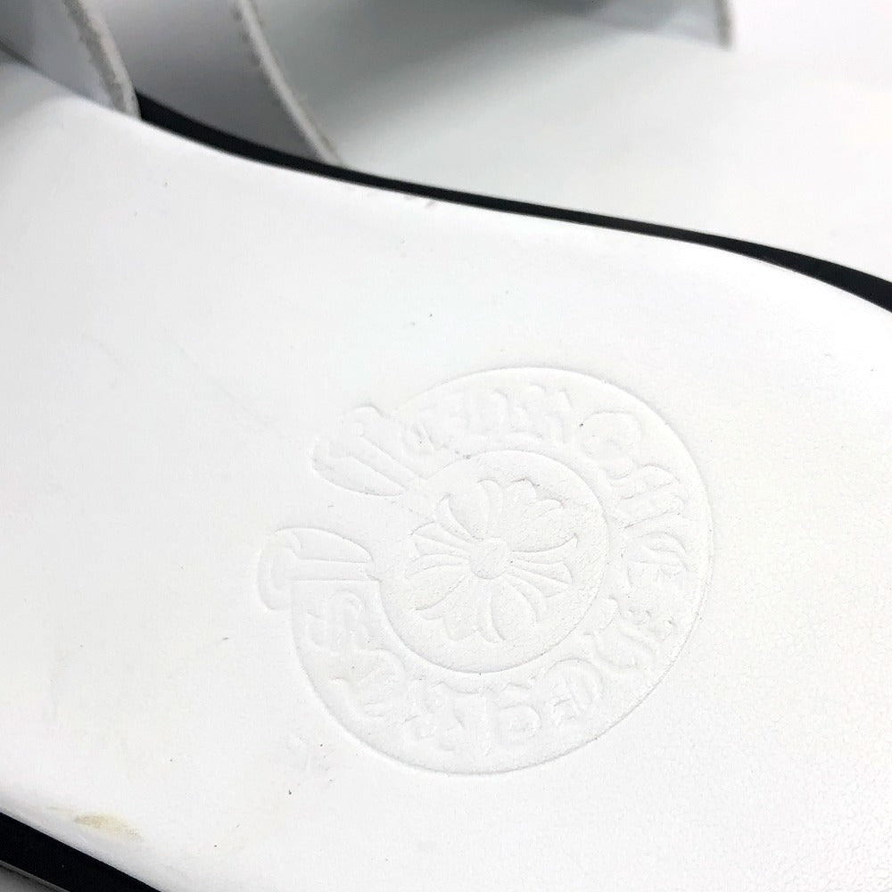 CHROME HEARTS Cross patch flat sandals shoes Sandals Leather White Used