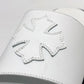CHROME HEARTS Cross patch flat sandals shoes Sandals Leather White Used