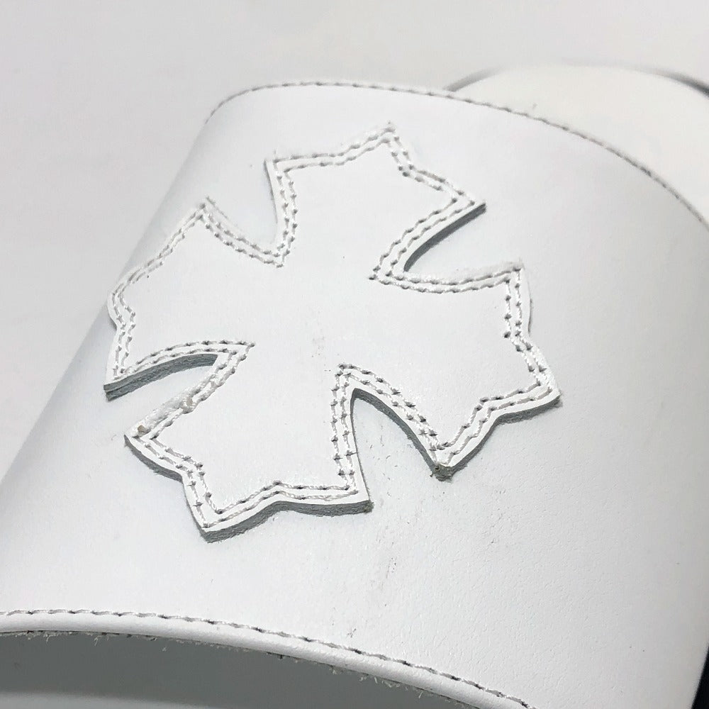 CHROME HEARTS Cross patch flat sandals shoes Sandals Leather White Used