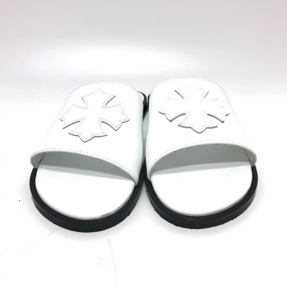 CHROME HEARTS Cross patch flat sandals shoes Sandals Leather White Used