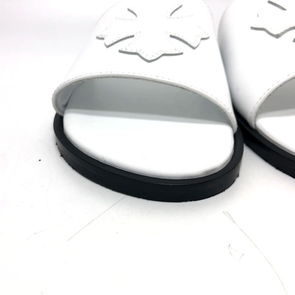 CHROME HEARTS Cross patch flat sandals shoes Sandals Leather White Used
