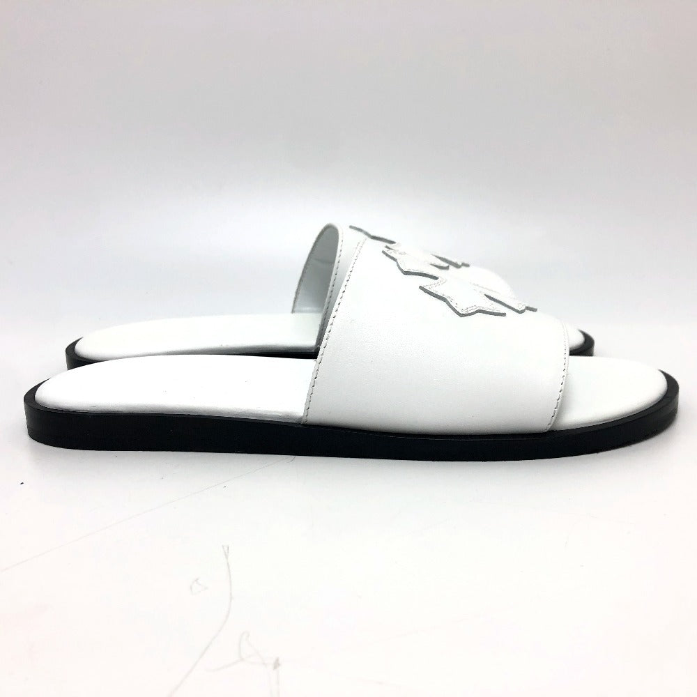 CHROME HEARTS Cross patch flat sandals shoes Sandals Leather White Used
