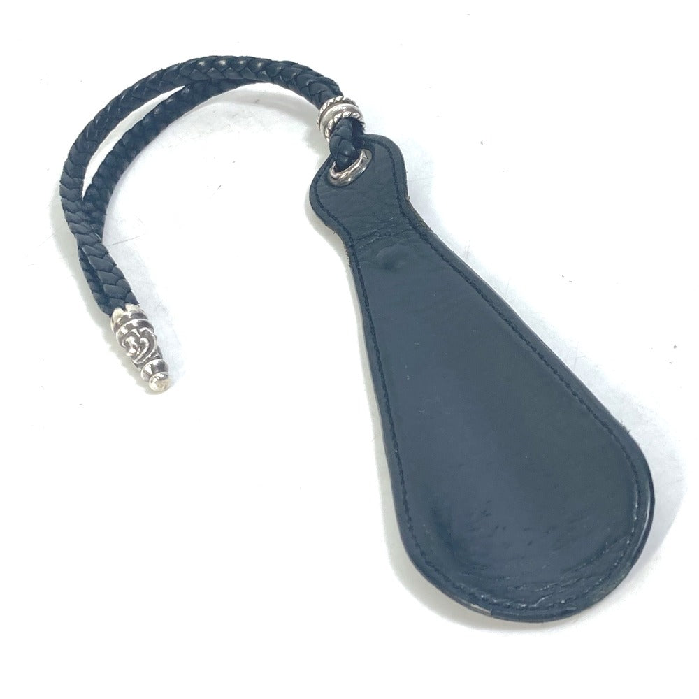 CHROME HEARTS Leather Shoehorn with Strap and Logo, Men's, Black