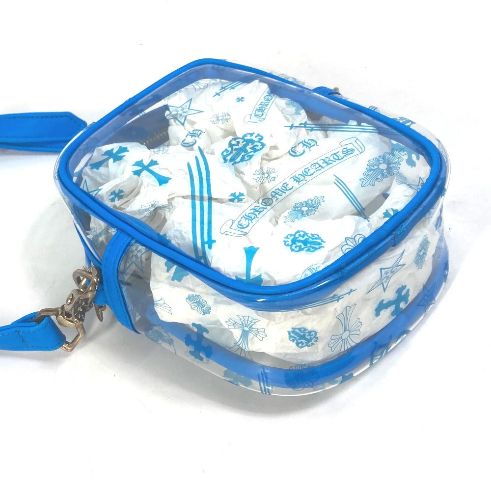 CHROME HEARTS TAKA MINI Cross Patch Pochette Shoulder Bag, PVC, Men's, Blue