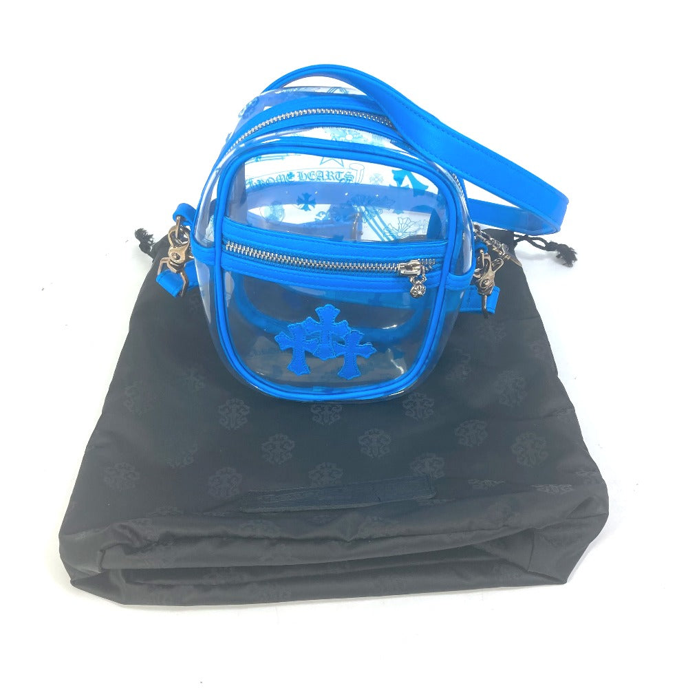 CHROME HEARTS TAKA MINI Cross Patch Pochette Shoulder Bag, PVC, Men's, Blue