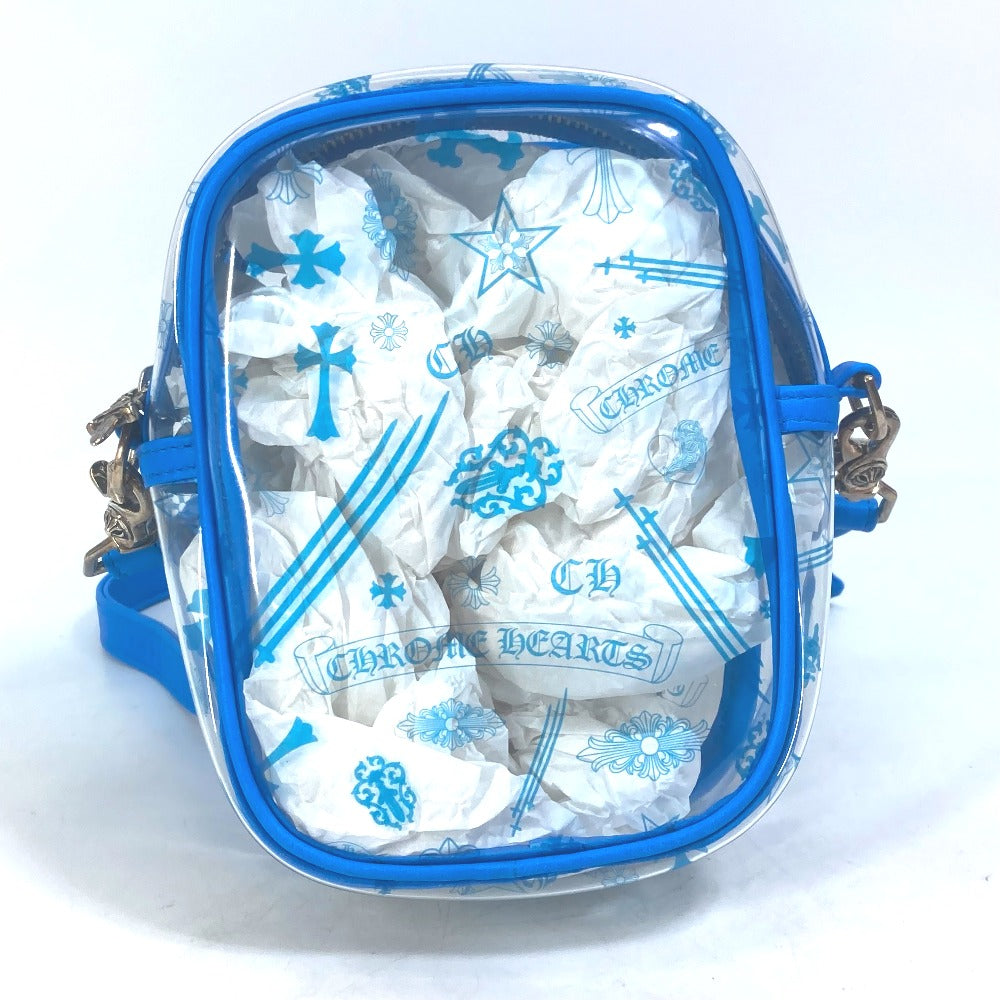CHROME HEARTS TAKA MINI Cross Patch Pochette Shoulder Bag, PVC, Men's, Blue