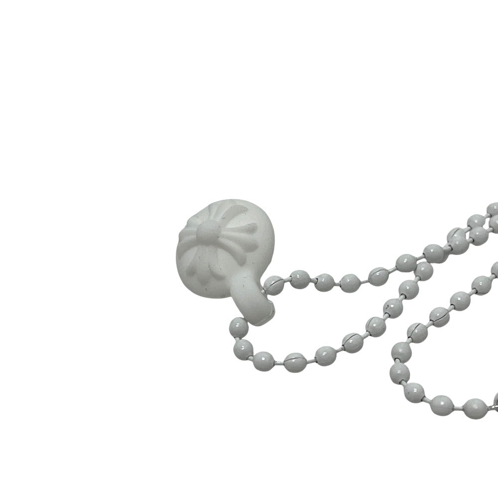 CHROME HEARTS Cross ball Accessories Necklace rubber White Used