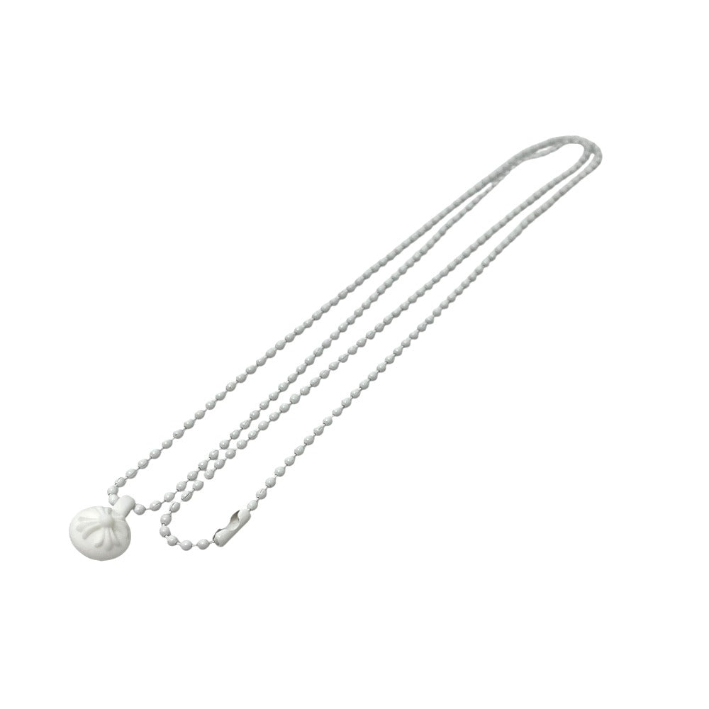 CHROME HEARTS Cross ball Accessories Necklace rubber White Used