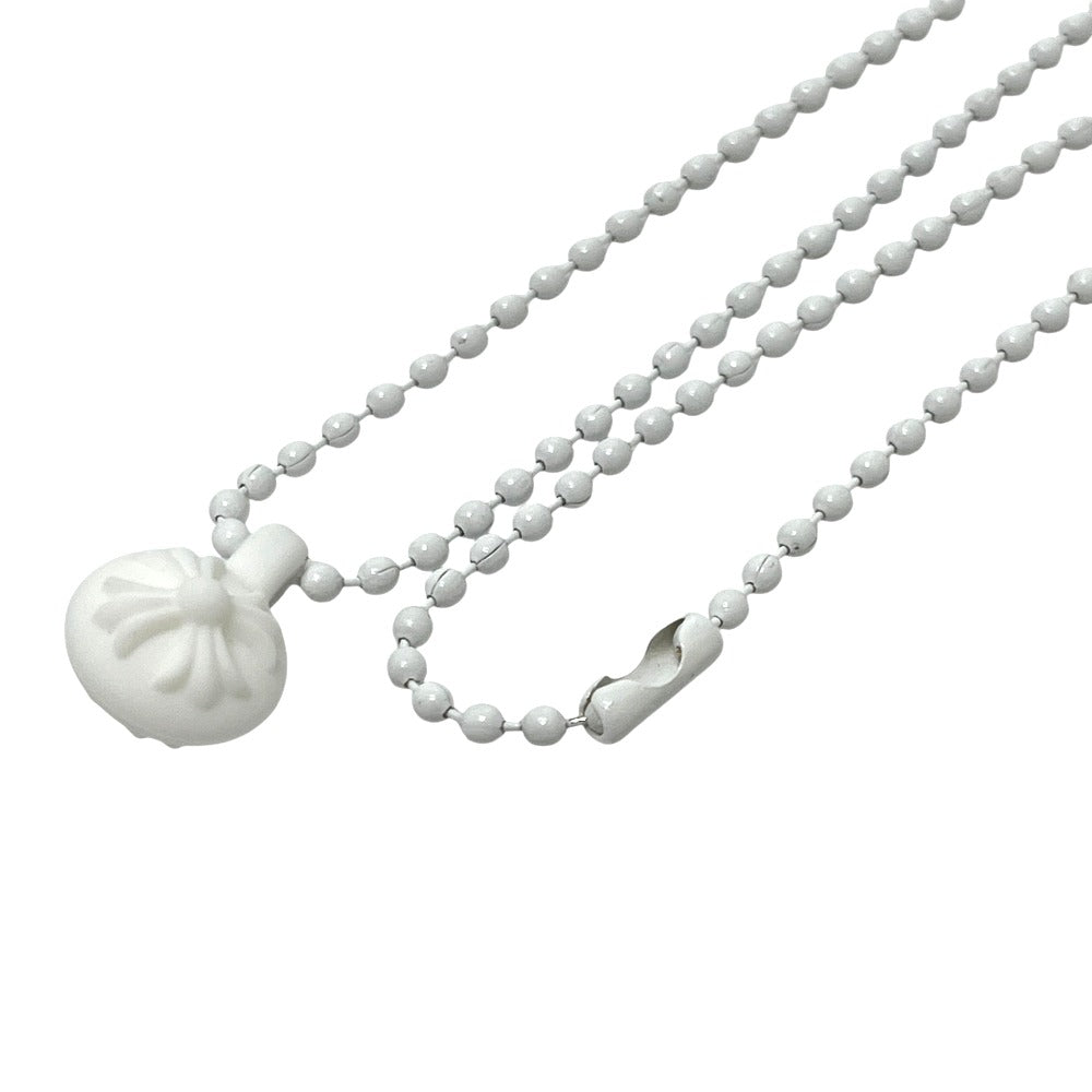 CHROME HEARTS Cross ball Accessories Necklace rubber White Used