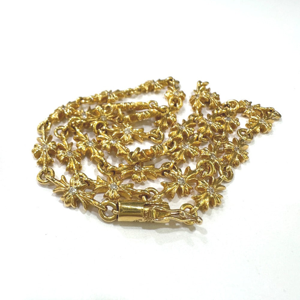 CHROME HEARTS K22 TINY E CROSS DOUBLE SIDE DIAMOND NECKLACE タイニーE クロス 両面ダイヤ 17.5インチ 45㎝ ネックレス K22 レディース ゴールド