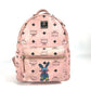 MCM ヴィセトス ロゴ バックパック カバン リュックサック レザー レディース ピンク