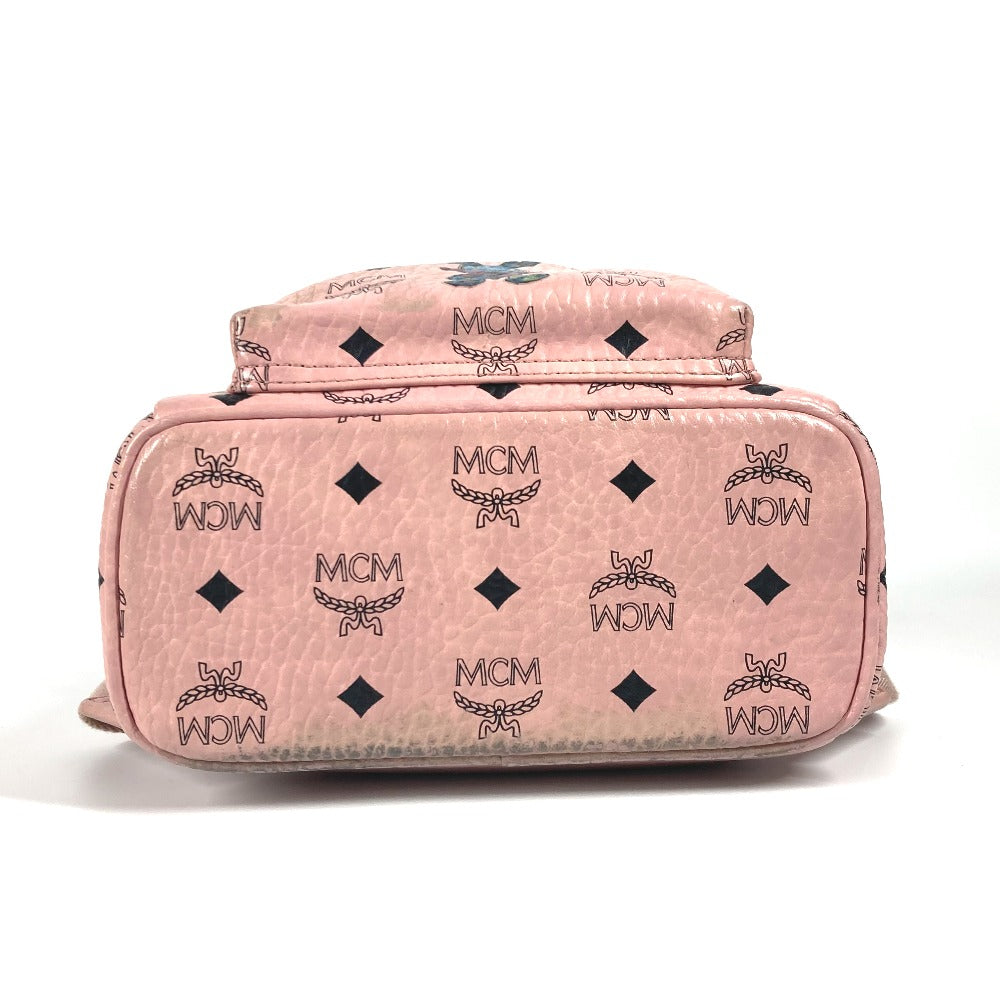 MCM ヴィセトス ロゴ バックパック カバン リュックサック レザー レディース ピンク