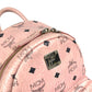 MCM ヴィセトス ロゴ バックパック カバン リュックサック レザー レディース ピンク