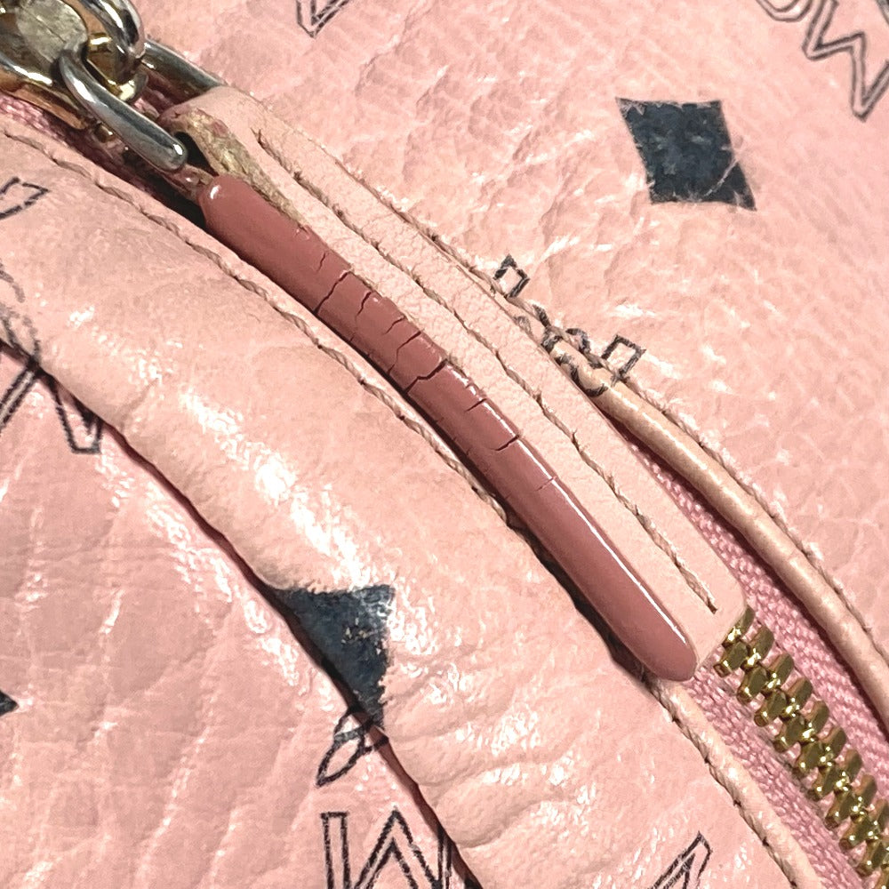 MCM ヴィセトス ロゴ バックパック カバン リュックサック レザー レディース ピンク