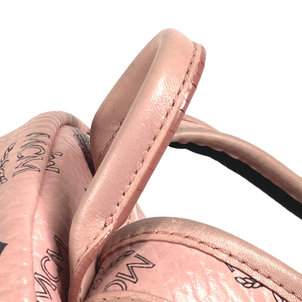MCM ヴィセトス ロゴ バックパック カバン リュックサック レザー レディース ピンク