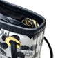 MCM LOVELESS collaboration Dalmatian studded shoulder bag/tote bag in coated leather, available in white and black.