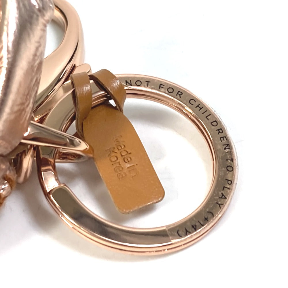 MCM Vesetos Rabbit Metallic Leather and Fur Bag Charm Keychain for Women in Metallic Pink