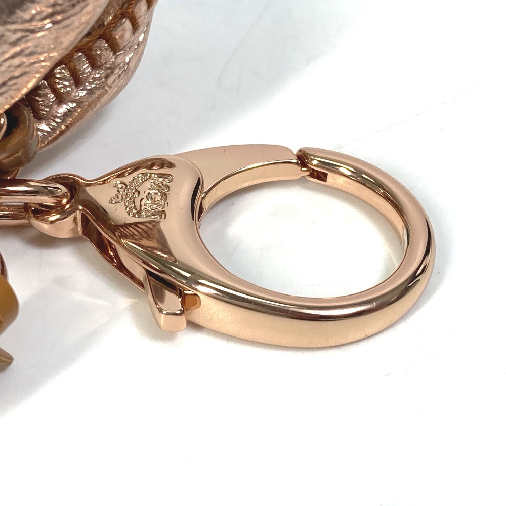 MCM Vesetos Rabbit Metallic Leather and Fur Bag Charm Keychain for Women in Metallic Pink