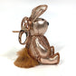 MCM Vesetos Rabbit Metallic Leather and Fur Bag Charm Keychain for Women in Metallic Pink