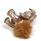 MCM Vesetos Rabbit Metallic Leather and Fur Bag Charm Keychain for Women in Metallic Pink