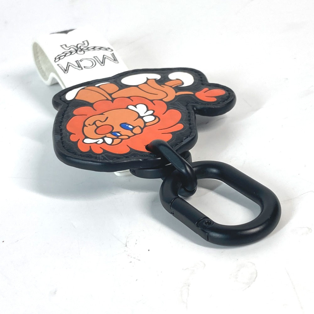 MCM ライオン ロゴ ヴィセトス バッグチャーム ストラップ キーホルダー レザー ユニセックス ホワイト - brandshop-reference