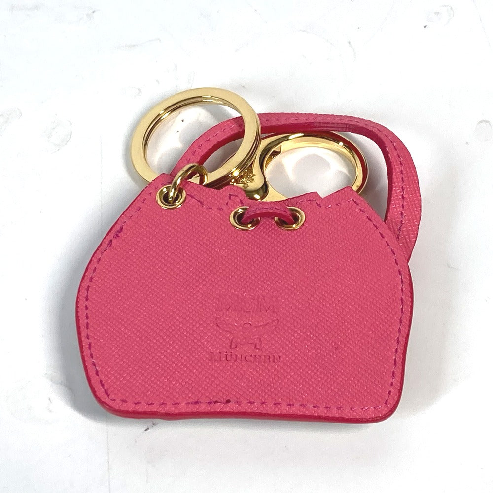 MCM ヴィセトス ロゴ バッグデザイン 巾着バッグ バッグチャーム キーホルダー レザー レディース ベージュ - brandshop-reference