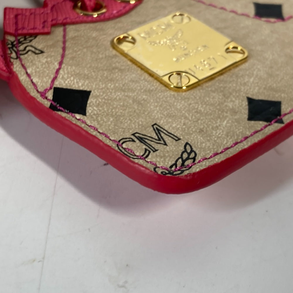 MCM ヴィセトス ロゴ バッグデザイン 巾着バッグ バッグチャーム キーホルダー レザー レディース ベージュ - brandshop-reference