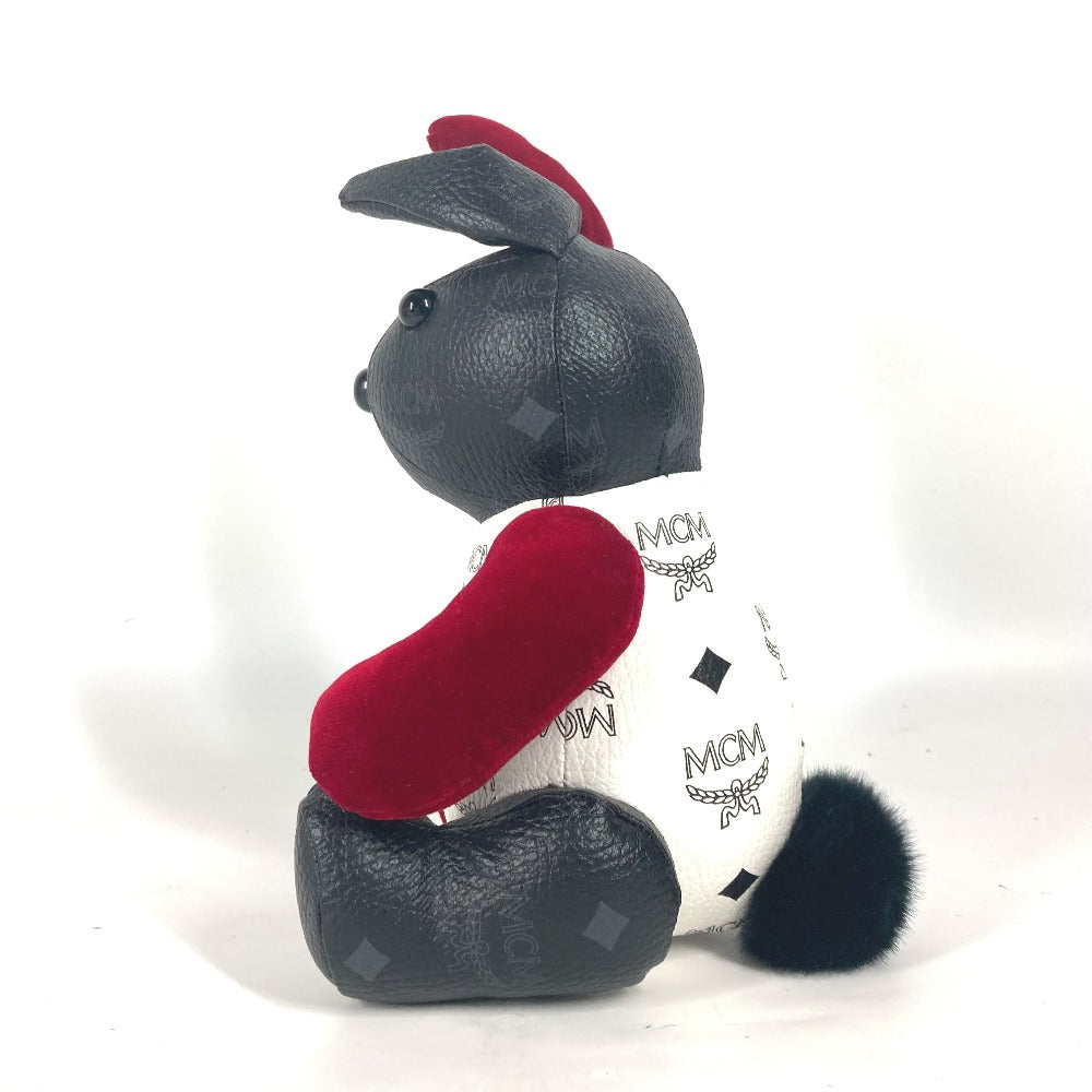 MCM ヴィセトス うさぎ ラビット ロゴ インテリア 人形 ぬいぐるみ レザー ユニセックス ホワイト - brandshop-reference