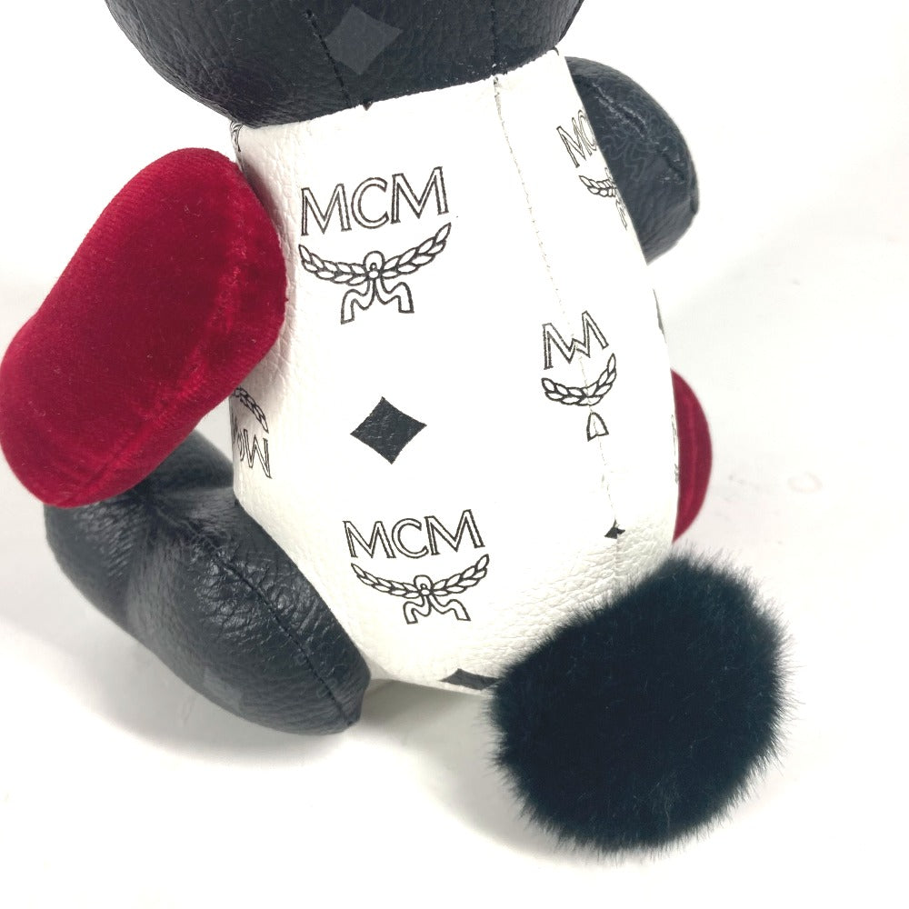 MCM ヴィセトス うさぎ ラビット ロゴ インテリア 人形 ぬいぐるみ レザー ユニセックス ホワイト - brandshop-reference