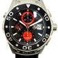 TAG HEUER CAJ2113 AIR-K1 Aquaracer Kei Nishikori Model Chronograph Date Automatic Watch, Stainless Steel, Men's, Silver