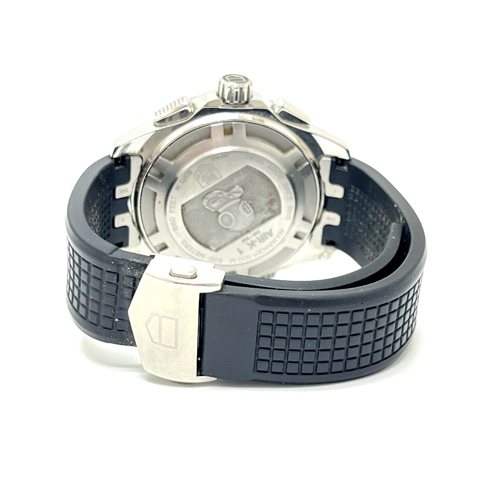 TAG HEUER CAJ2113 AIR-K1 Aquaracer Kei Nishikori Model Chronograph Date Automatic Watch, Stainless Steel, Men's, Silver