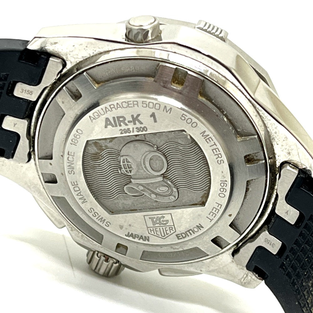 TAG HEUER CAJ2113 AIR-K1 Aquaracer Kei Nishikori Model Chronograph Date Automatic Watch, Stainless Steel, Men's, Silver